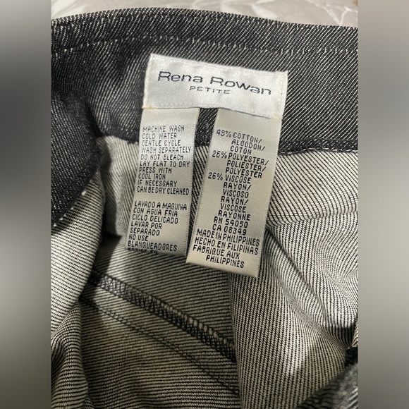 RENA ROWAN PETITE MAXI BLACK DENIM SKIRT WOMEN WITH BELT SIZE 6 - Picture 15 of 17